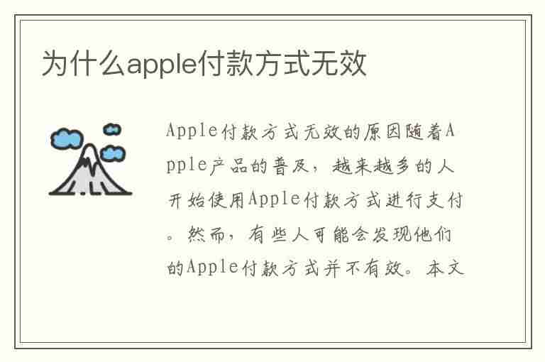 为什么apple付款方式无效